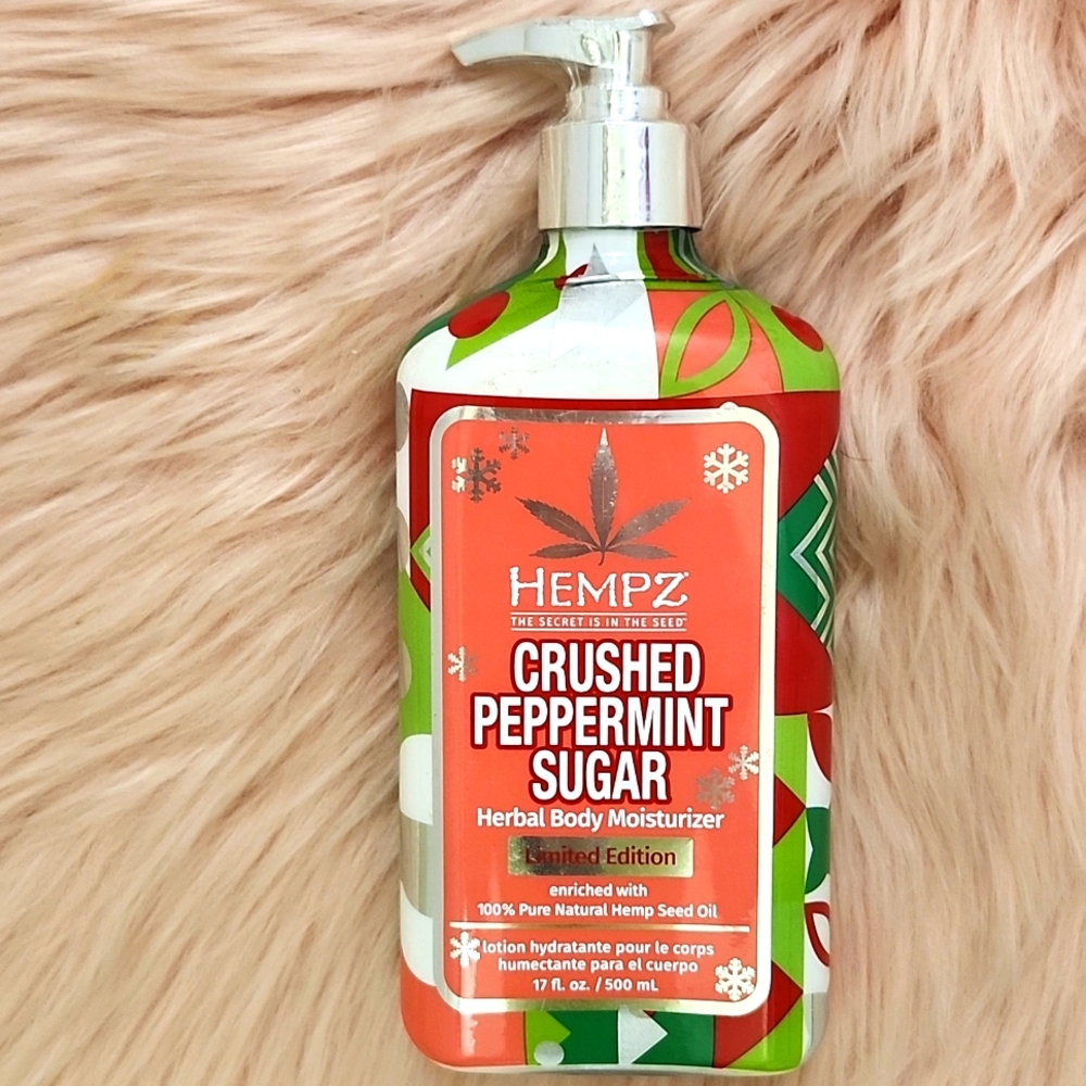 Brand New LIMITED EDITION HEMPZ CRUSHED PEPPERMINT SUGAR BODY MOISTURIZER